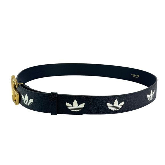 GUCCI X ADIDAS Marmont Black Leather GG Buckle Men Belt Made in Italy 100-40 - Picture 3 of 10